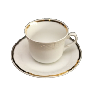 THUN NATALIE BIEL I ZŁOTO DUŻA FILIŻANKA ZE SPODKIEM