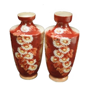 PARA SECESYJNYCH UNIKATOWYCH WAZONÓW KWIATY OPALINOWE