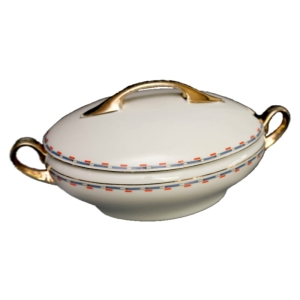 HUTA FRANCISZKA WAZA TERYNA Z GEOMETRYCZNYM SZLACZKIEM