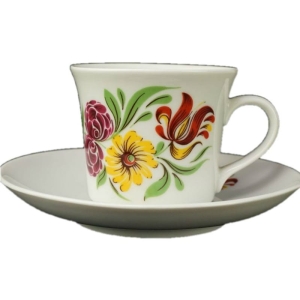 THUN ATHOS L. ŠVARC FILIŻANKA ZE SPODKIEM BARWNE KWIATY