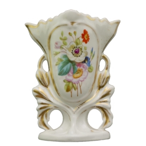 BIEDERMEIER ŚLICZNY RĘCZNIE MALOWANY WAZON W KWIATY
