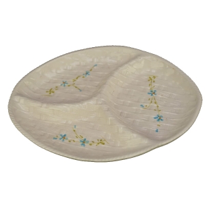 25479 WŁOCHY MAJOLIKA RĘCZNIE MALOWANA DZIELONA PATERA KOSZYCZEK.jpg