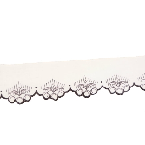 SZPICKA RĘCZNIE WYSZYWANA DEKORACJA PÓŁKI CZARNE WISIENKI 97 X 12 CM