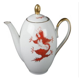 FREIBERG RĘCZNIE MALOWANY DZBANEK DO KAWY DO MOKKI ZE SMOKIEM MING