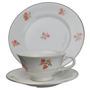 KOENIGSZELT GLORIA ŚNIADANIÓWKA POMARAŃCZOWE KWIATECZKI ART-DECO