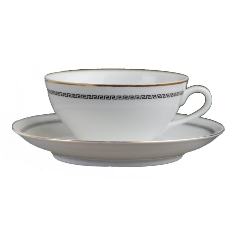 28560 WAWEL KLASYCZNA ELEGANCKA FILIŻANKA ZE SPODKIEM Z WZOREM W MEANDRY.jpg