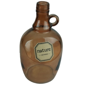 DEKORACYJNA BUTLA GĄSIOR Z UCHEM W BURSZTYNOWYM KOLORZE