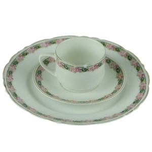 KPM WALDENBURG ŚNIADANIÓWKA Z FILIŻANKĄ DO MOKKI Z KWIATOWYM SZLACZKIEM