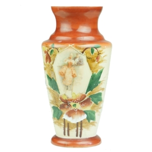 STARY SECESYJNY WAZON Z ZAKOCHANĄ PARĄ WŚRÓD KWIECIA RĘCZNIE MALOWANY