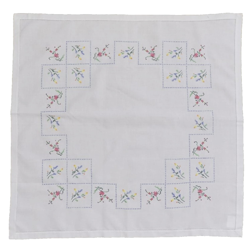 38461 HAFT KRZYŻYKOWY DROBNE KOLOROWE KWIATECZKI ŁADNY OBRUS 80 X 78 CM (1).jpg
