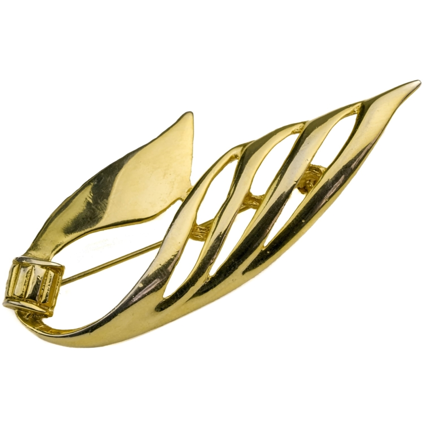 38799 ZŁOTE PIÓRO AŻUROWA STARA ŁADNA BROSZKA (1).jpg