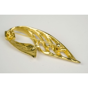 38799 ZŁOTE PIÓRO AŻUROWA STARA ŁADNA BROSZKA (3).jpg