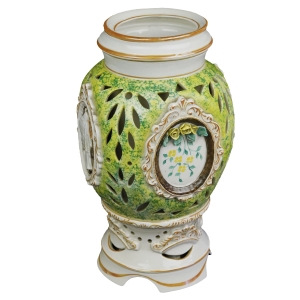 STEATYT RZADKOŚĆ DUŻY WAZON AMFORA WAZA AŻUROWA RĘCZNIE MALOWANA