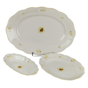 KOENIGSZELT CHARLOTTE ZESTAW 3 PÓŁMISKÓW OWALNYCH PATER W KWIATY