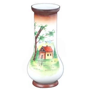 SECESJA ŚLICZNY RĘCZNIE MALOWANY WAZON Z PEJZAŻEM