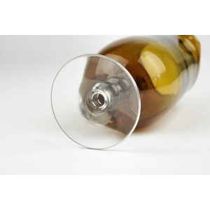 39473 BURSZTYNOWY DZBANEK WAZONIK NA STOPIE CIEKAWE SZKIEŁKO (5).jpg