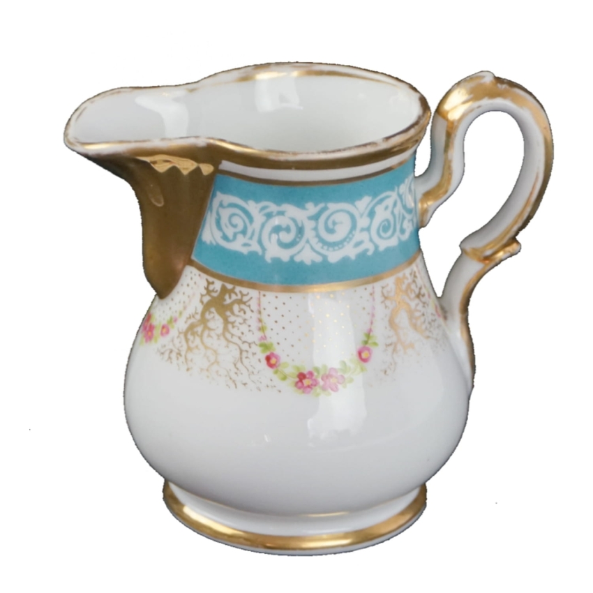 31837 BIEDERMEIER ŚLICZNY RĘCZNIE MALOWANY DZBANUSZEK DO ŚMIETANKI MLECZNIK.jpg