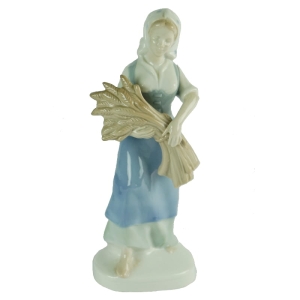 LIPPELSDORF KOBIETA ZE SNOPKIEM ZBOŻA ŚLICZNA FIGURKA