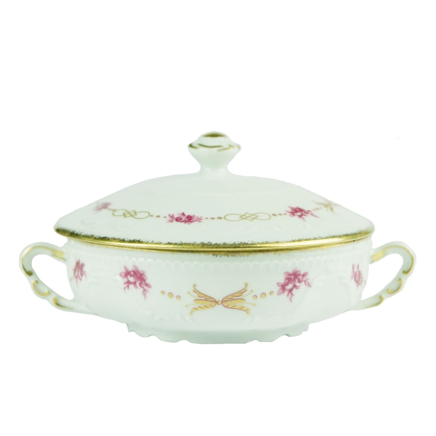 36506 ROYAL LIMOGES BOMBANIERA NACZYNIE Z POKRYWĄ W BIELI ZE ZŁOCENIAMI.jpg
