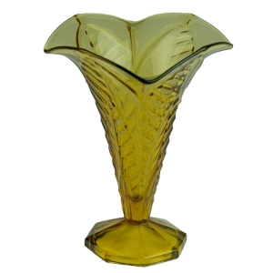 PIĘKNY BURSZTYNOWY WAZON ART-DECO Z FALBANĄ