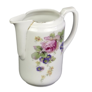 STARY MLECZNIK DZBANUSZEK DO ŚMIETANKI KOLOROWE KWIATY