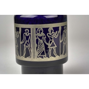 38613 HORTENSJA KOBALTOWY WAZON W METALOWYM OPLOCIE EGISPSKIE SCENKI (3).jpg