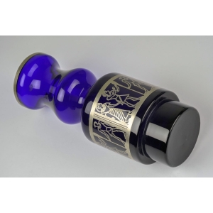 38613 HORTENSJA KOBALTOWY WAZON W METALOWYM OPLOCIE EGISPSKIE SCENKI (4).jpg