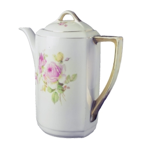 HUTA FRANCISZKA STARY DUŻY DZBAN DO KAWY W RÓŻE