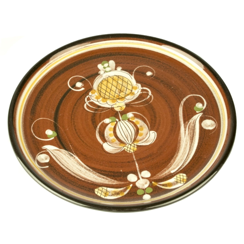 37990 CERAMICZNY TALERZ RĘCZNIE MALOWANY KWIATOWY WZÓR W STYLU LUDOWYM.jpg