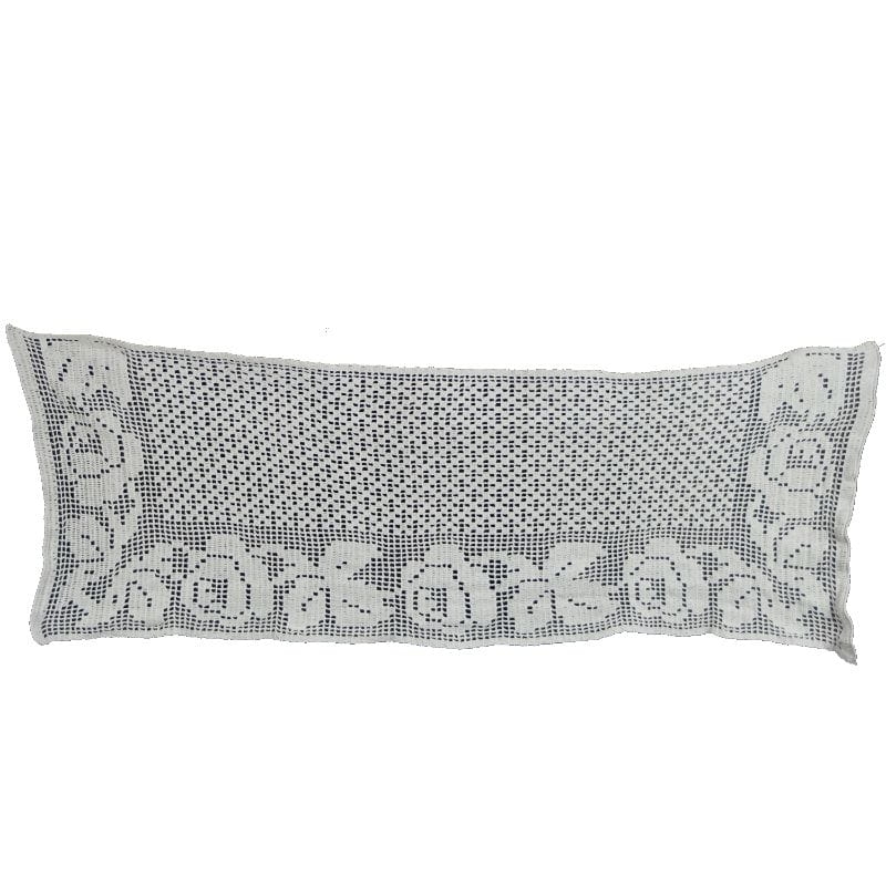 33270 SZYDEŁKOWA ROBÓTKA Z RÓŻANYM SZLACZKIEM W BIELI 87 X 30 CM.jpg