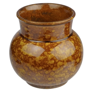41234 CERAMICZNY SYGNOWANY WAZON NAKRAPIANY BRĄZ LATA 60-TE (1).jpg