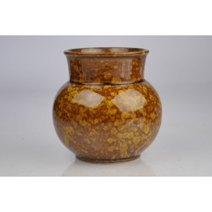 41234 CERAMICZNY SYGNOWANY WAZON NAKRAPIANY BRĄZ LATA 60-TE (2).jpg