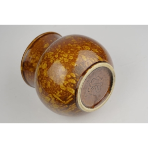 41234 CERAMICZNY SYGNOWANY WAZON NAKRAPIANY BRĄZ LATA 60-TE (3).jpg