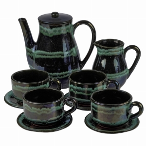 41553 SERWIS CERAMICZNY FAJANSOWY W CZERNI I ZIELENI KAWA LUB HERBATA 4 OSOBY ROSJA (1).jpg