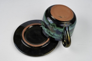 41553 SERWIS CERAMICZNY FAJANSOWY W CZERNI I ZIELENI KAWA LUB HERBATA 4 OSOBY ROSJA (5).jpg