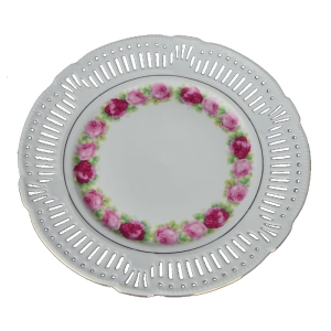 SCWARZENHAMMER AŻUROWA PATERA Z RÓŻANYM SZLACZKIEM UROCZA