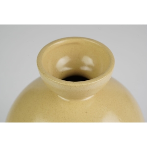 42969 ŚWIETNY CERAMICZNY PĘKATY WAZON W PIASKOWYM KOLORZE BOLESŁAWIEC B. WOLANIN (3).jpg