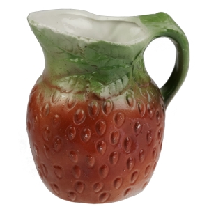 TRUSKAWKA STARY MLECZNIK FIGURALNY RĘCZNIE MALOWANA TRUSKAWECZKA