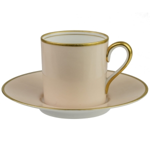 NORITAKE FILIŻANKA MOKKA ZE SPODKIEM PASTELOWA ŁOSOSIOWA
