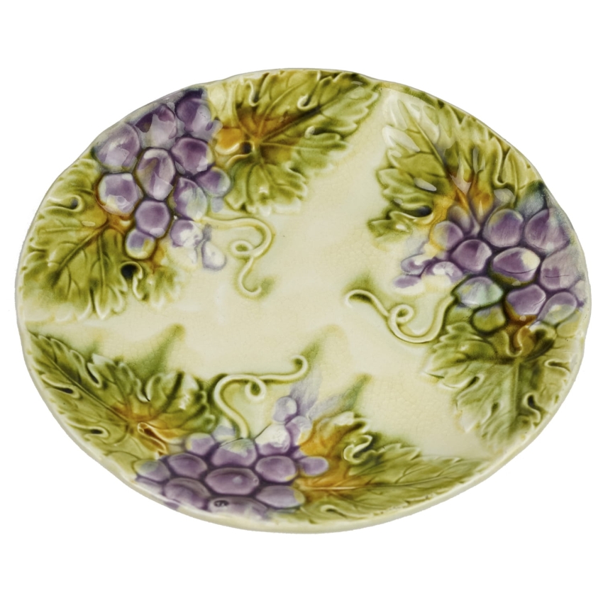 43200 FRANCJA MAJOLIKA CUDOWNA PATERKA WINOGRONA I LIŚCIE (1).jpg