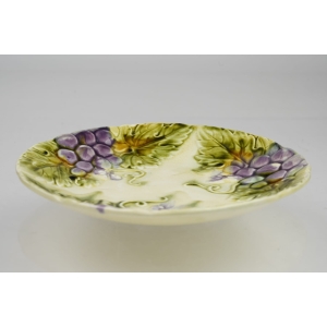 43200 FRANCJA MAJOLIKA CUDOWNA PATERKA WINOGRONA I LIŚCIE (2).jpg