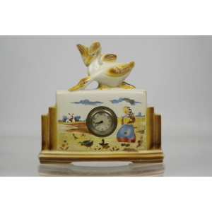 43538 CERAMICZNY FAJANSOWY ZEGAR KOMINKOWY Z KACZKAMI (2).jpg