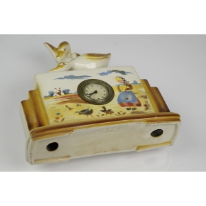 43538 CERAMICZNY FAJANSOWY ZEGAR KOMINKOWY Z KACZKAMI (9).jpg