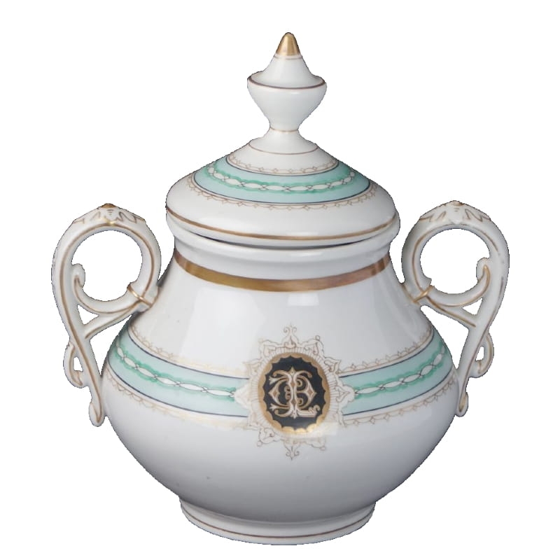 34729 BIEDERMEIER DUŻA CUKIERNICA BOMBONIERA RĘCZNIE MALOWANE NACZYNIE Z POKRYWĄ.jpg