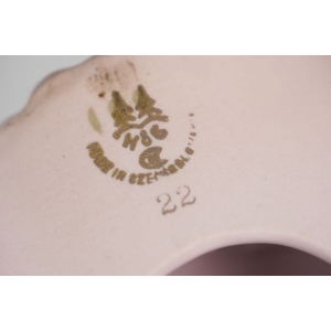 43995 CHODOV DWURAMIENNY ŚWIECZNIK LIŚCIASTE RELIEFY Z RÓŻOWEJ PORCELANY (7).jpg