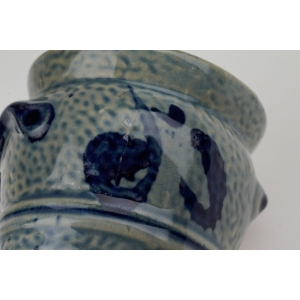 44662 MUSZTARDNICZKA MUSZTARDNICA POJEMNIK NA DŻEM CERAMIKA KOBALTEM MALOWANA (4).jpg