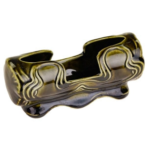 44891 ART NOUVEAU MAJOLIKA POJEMNIK NA WYKAŁACZKI W ZIELENI (1).jpg