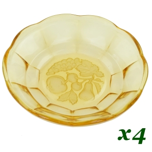 45266 WALTHER HERMANN KOMPLET CZTERECH BURSZTYNOWO-ŻÓŁTYCH TALERZYKÓW OWOCOWYCH (1).jpg