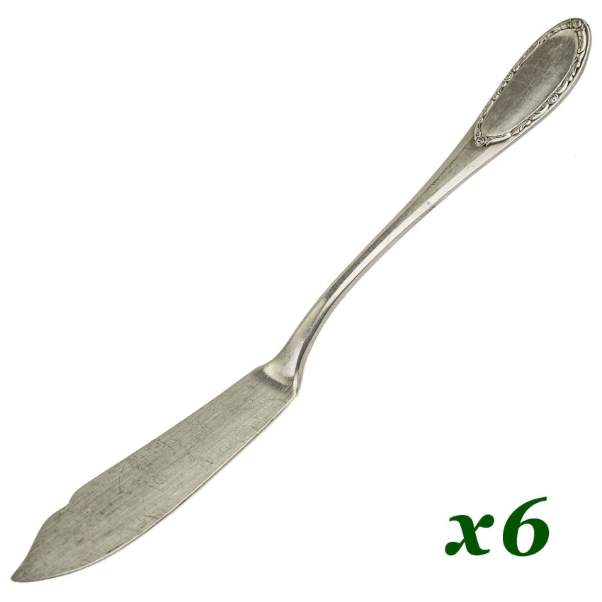 45424 BSF BREMER KOMPLET NOŻY DO RYB Z RÓŻANYM WIEŃCEM POSREBRZANE (1).jpg