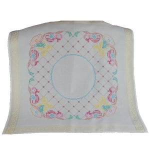 BOŻE NARODZENIE HAFT KRZYŻYKOWY OBRUS RĘCZNIE WYSZYWANY 84 X 81 CM